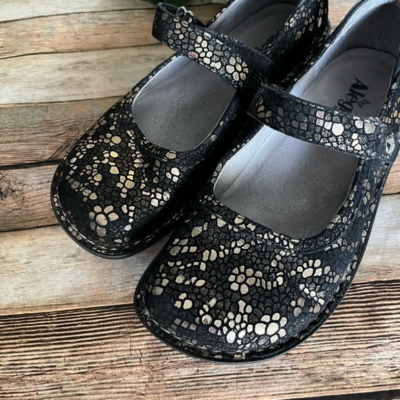 Alegria Leather Metallic Mosaic Mary Janes BEL-780 Size EU 38 US 8 - Picture 10 of 10